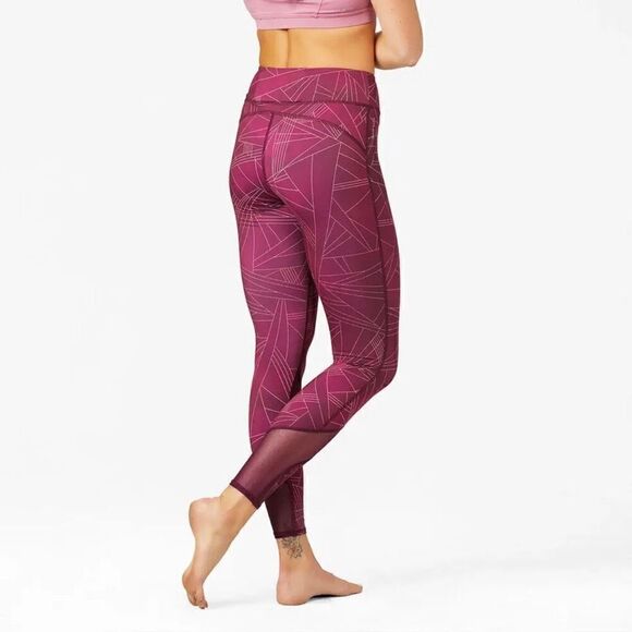 Hylete Motiv II Vent Leggings Size XL Marble Burgundy - Picture 7 of 9